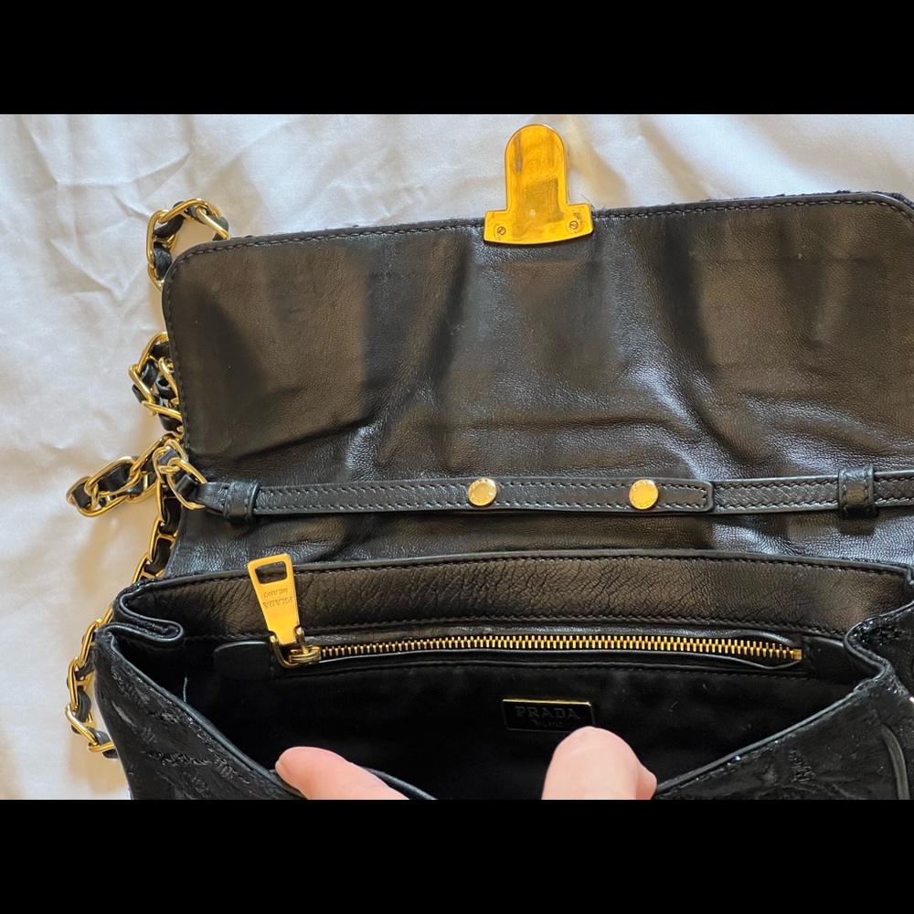PRADA Pattina Tessuto Lurex Bag with Chain - Picture 5 of 17
